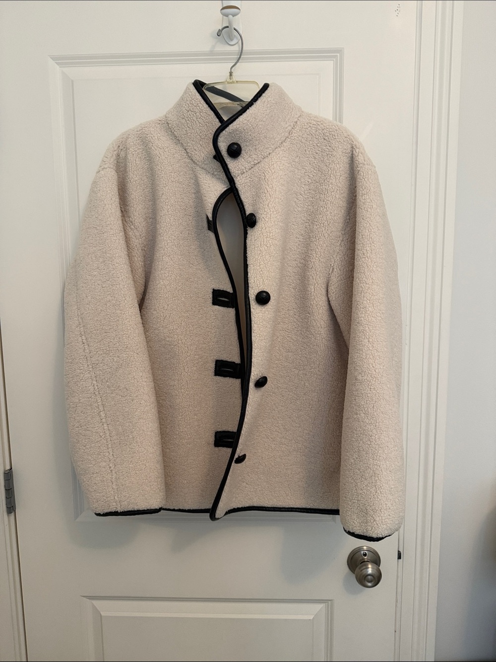 Aritzia June Sherpa Coat with Black Trim